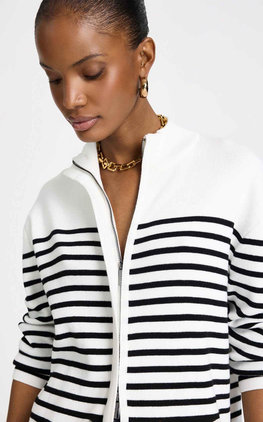 Cardigan rayas Maggie Le lis Blanc
