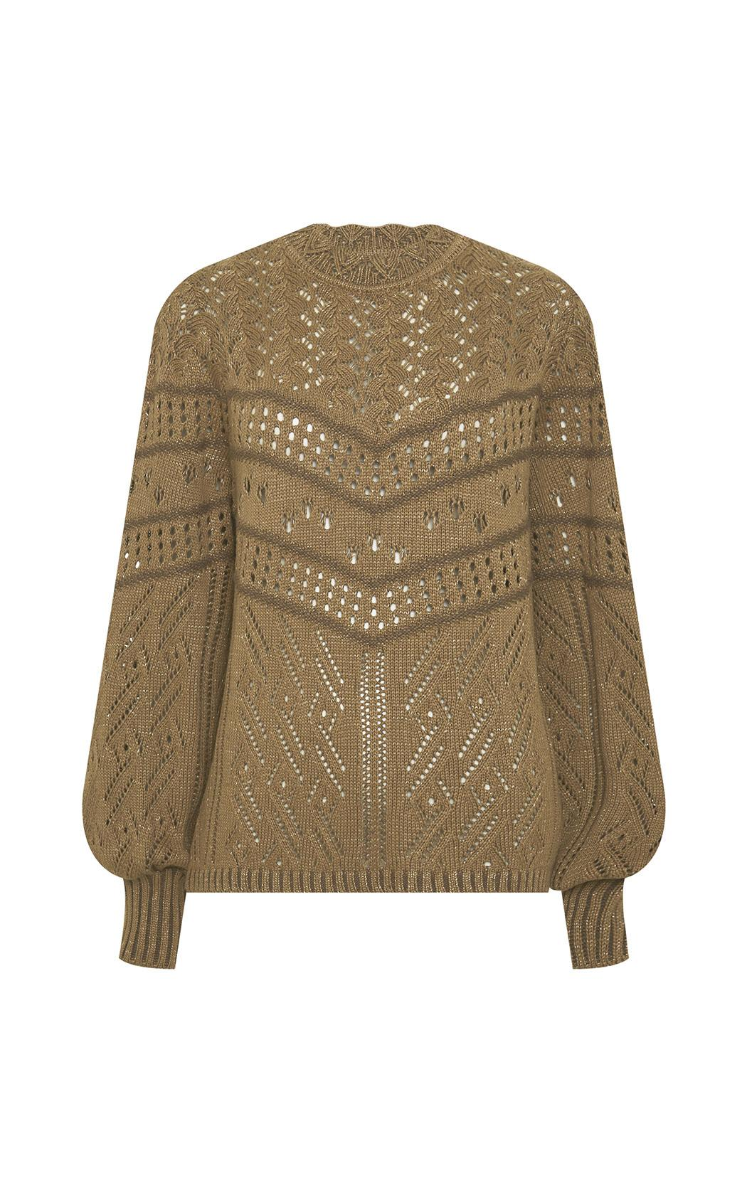 Sweater fino calado Nara camel Le Lis Blanc