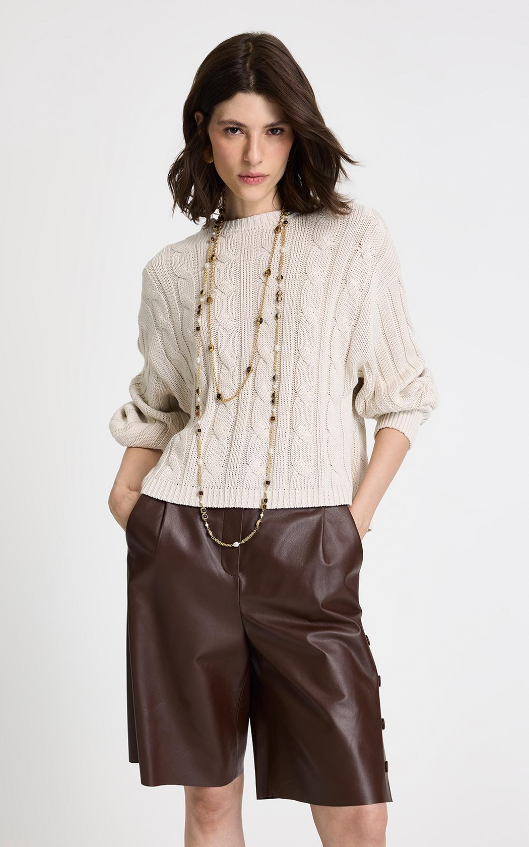 Sweater fino Pina beige Le Lis Blanc