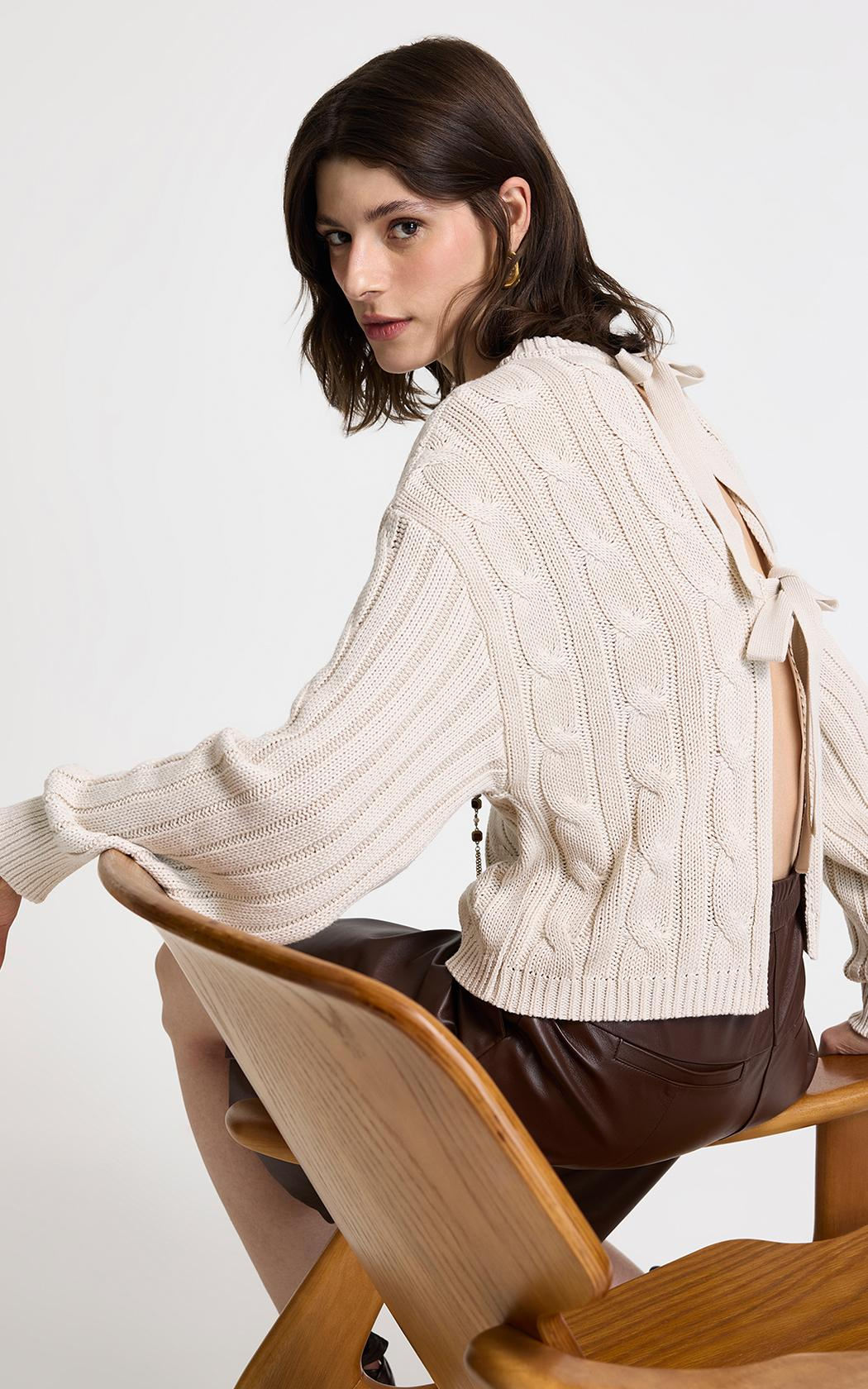 Sweater fino Pina beige Le Lis Blanc