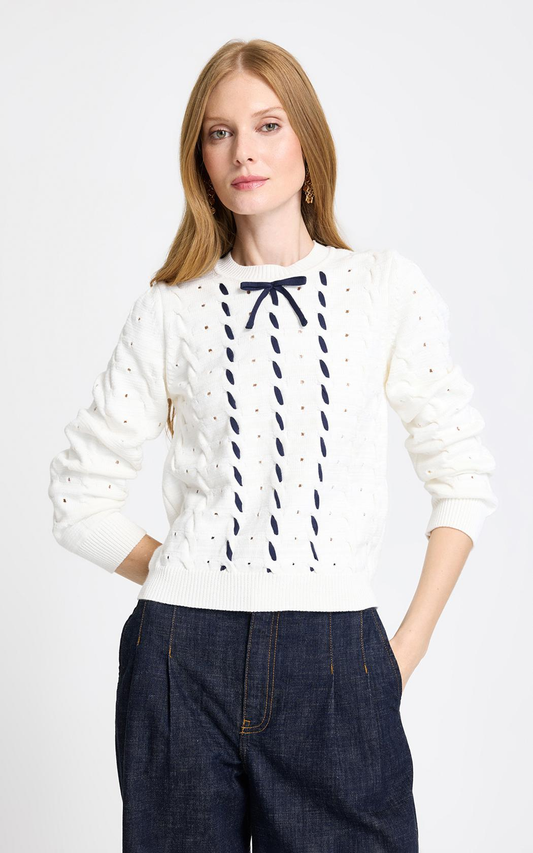 Sweater calado Noah Le Lis Blanc