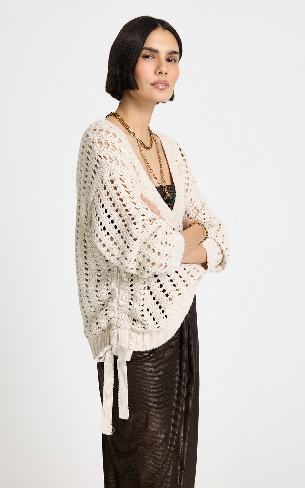 Sweater calado beige Abigail Le Lis Blanc