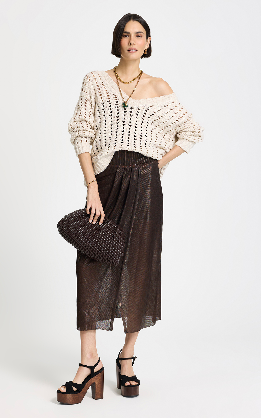Sweater calado beige Abigail Le Lis Blanc