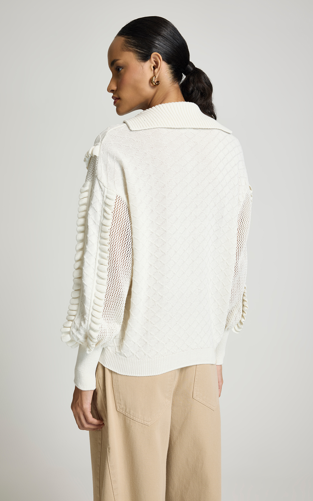 Sweater con volados calado Tully Le Lis Blanc