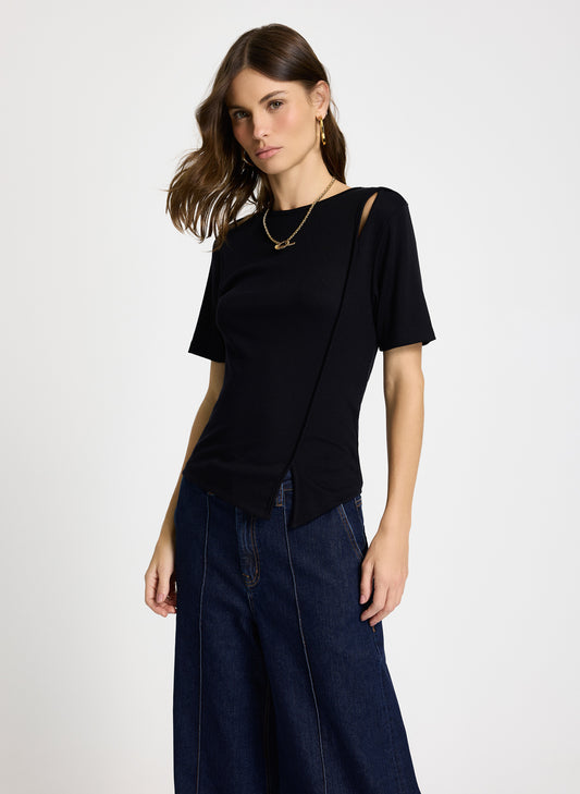 Remera básica Pipa rib Le Lis Blanc
