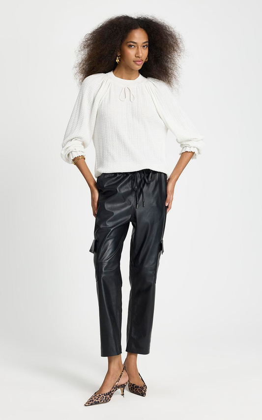 Blusa acanalada Aretha Le Lis Blanc