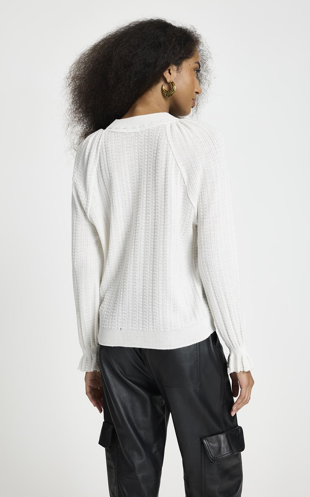 Blusa acanalada Aretha Le Lis Blanc