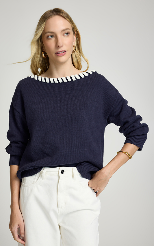 Sweater con tejido Giovana Le Lis Blanc