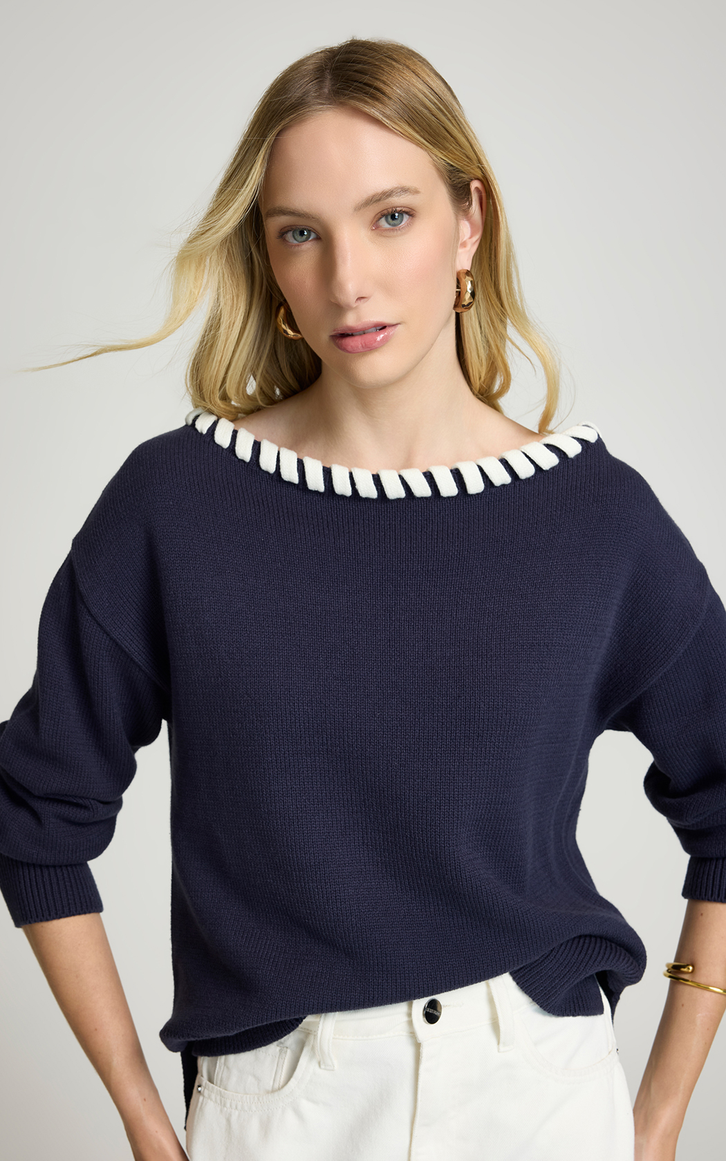 Sweater con tejido Giovana Le Lis Blanc