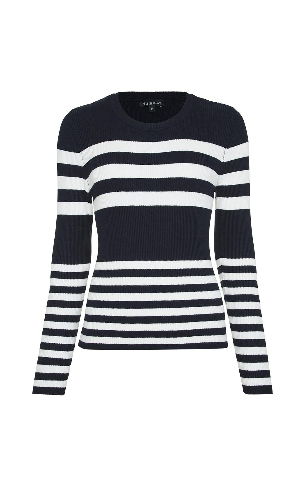 Sweater fino a rayas Monica Le Lis Blanc