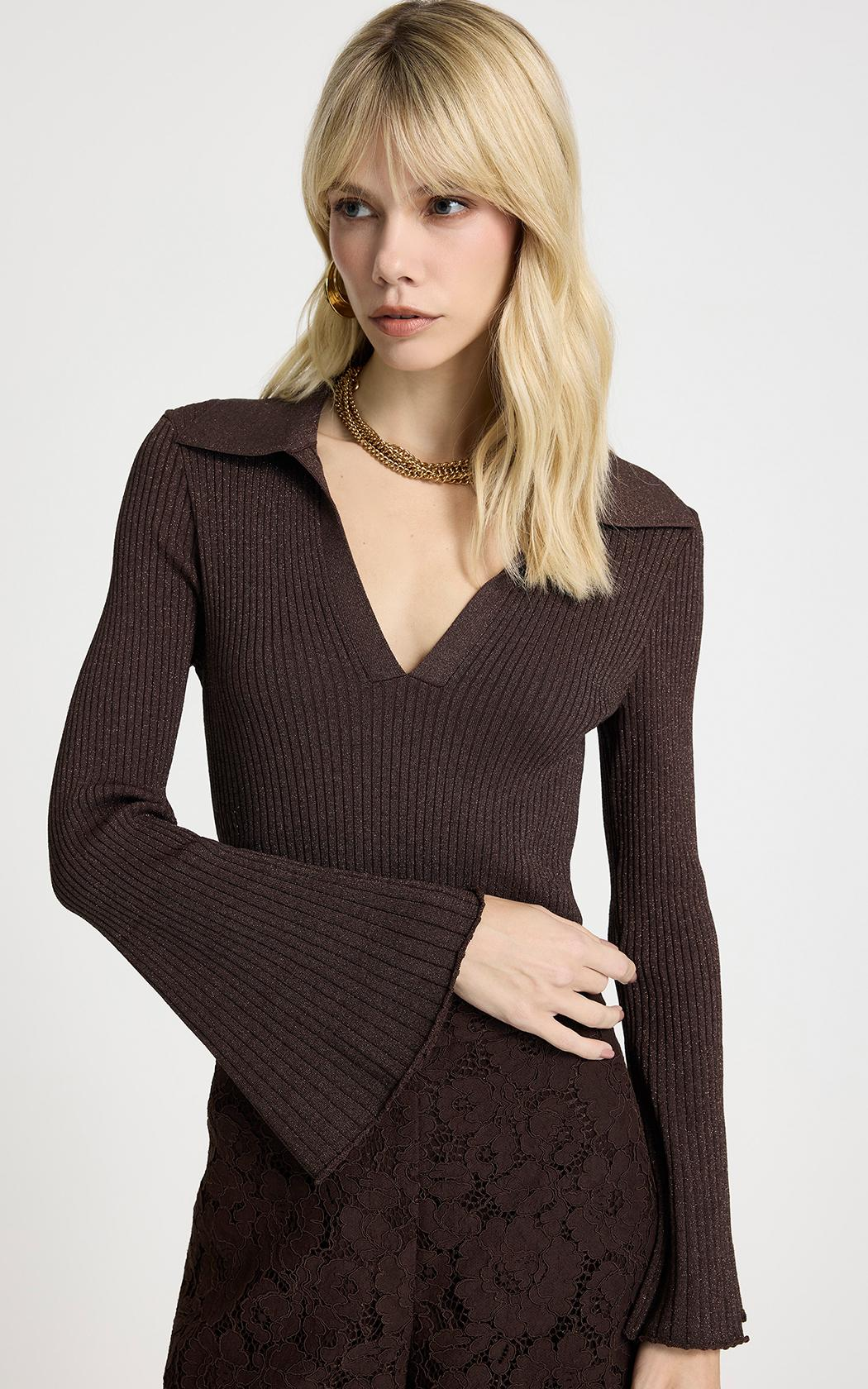 Sweater fino polo Lola Le Li Blanc