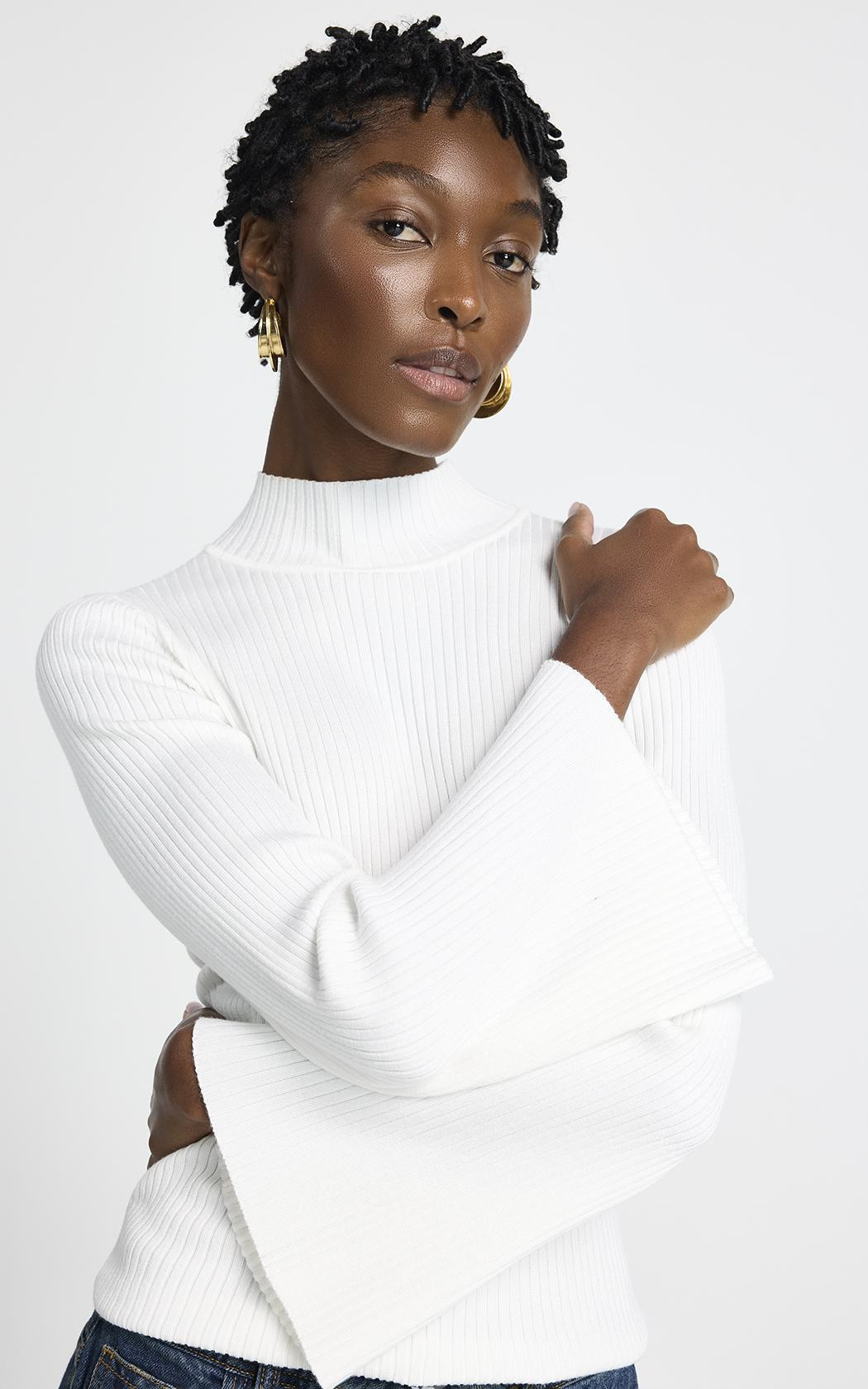 Sweater rib fino blanco Sophie Le Lis Blanc
