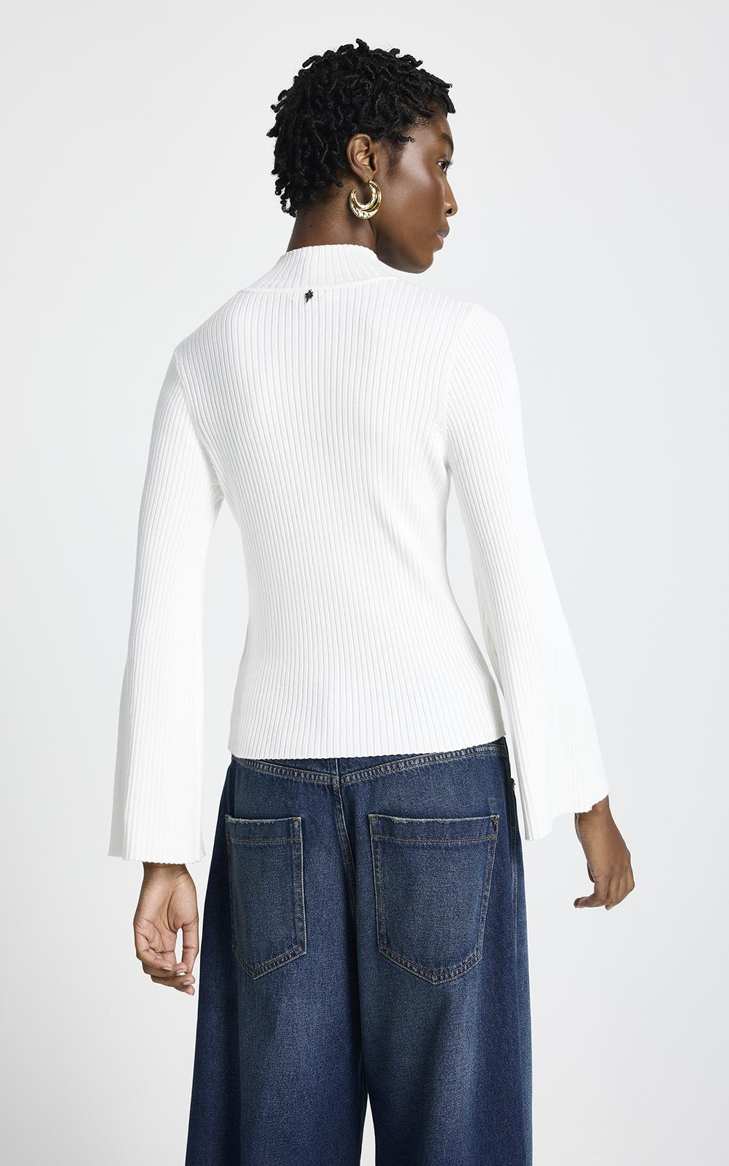 Sweater rib fino blanco Sophie Le Lis Blanc