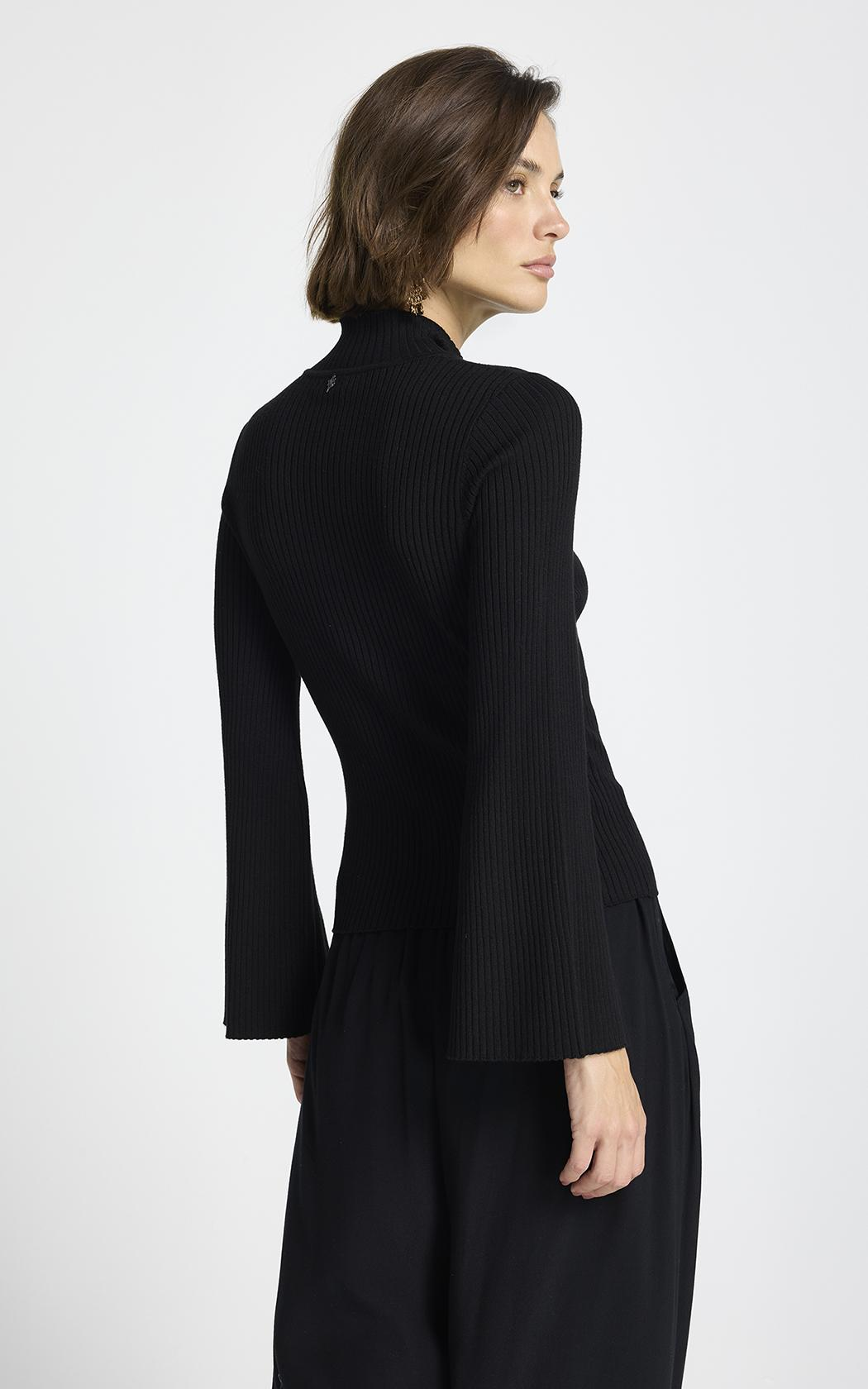 Sweater rib fino negro Sophie Le Lis Blanc