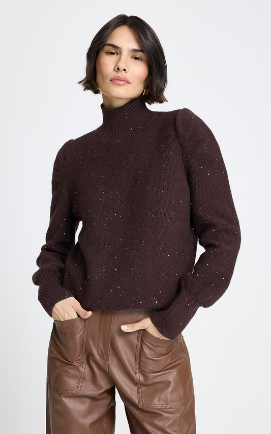 Polera brillos marron Luna Le Lis Blanc