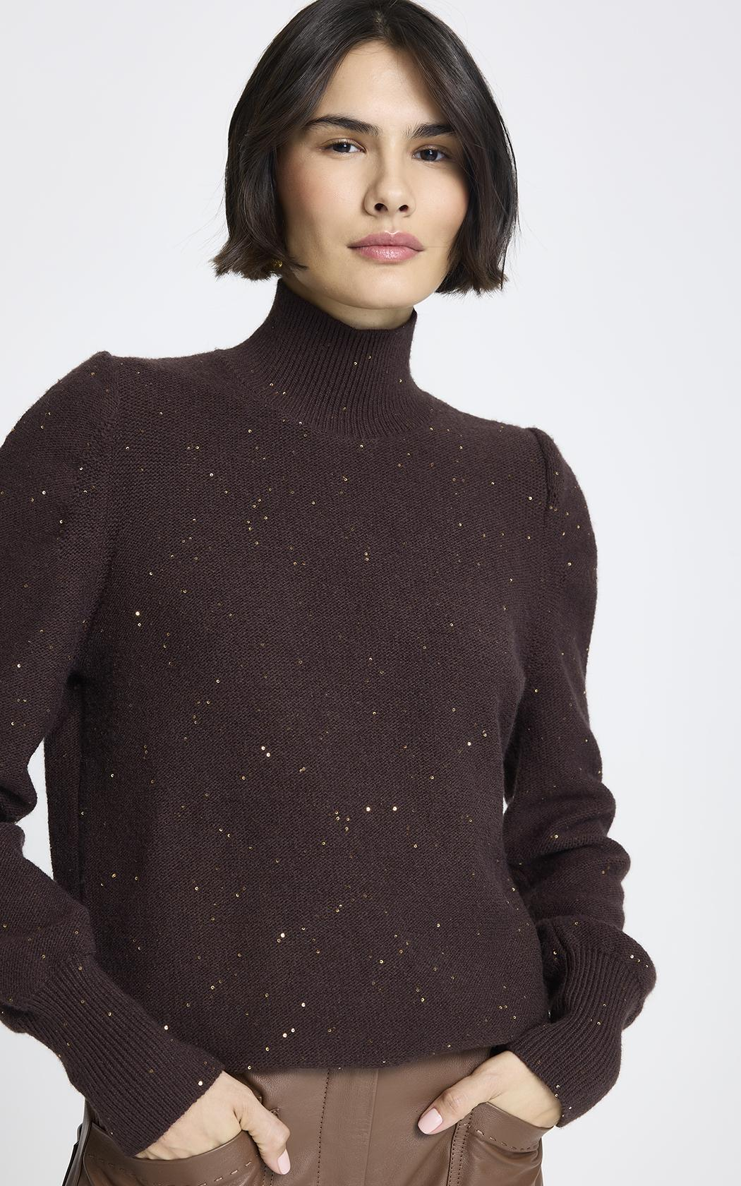 Polera brillos marron Luna Le Lis Blanc