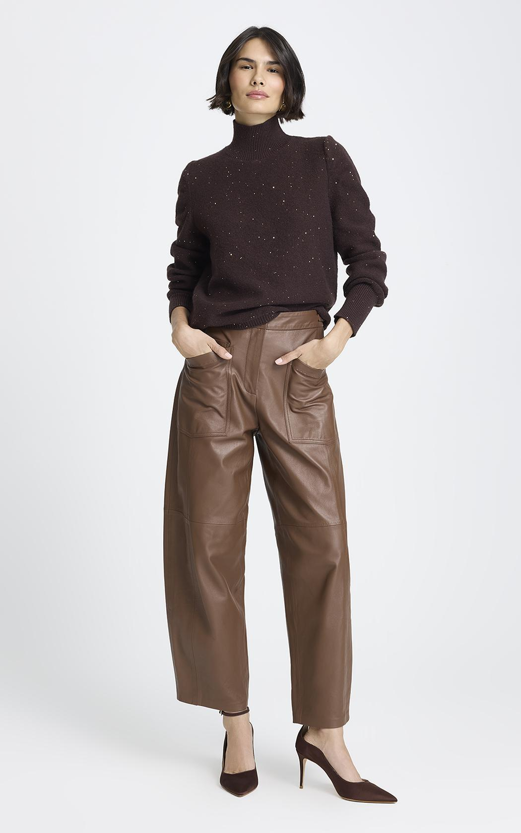 Polera brillos marron Luna Le Lis Blanc