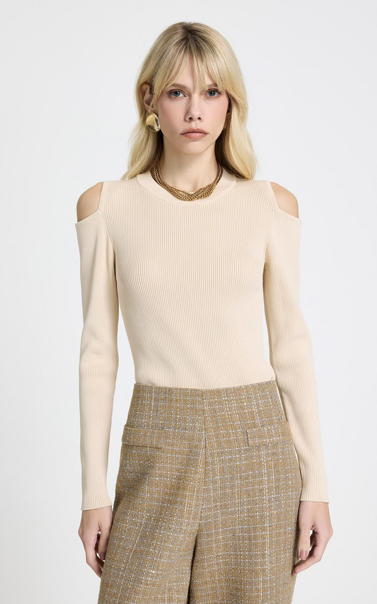 Sweater fino hombro descubierto Renata Le Lis Blanc
