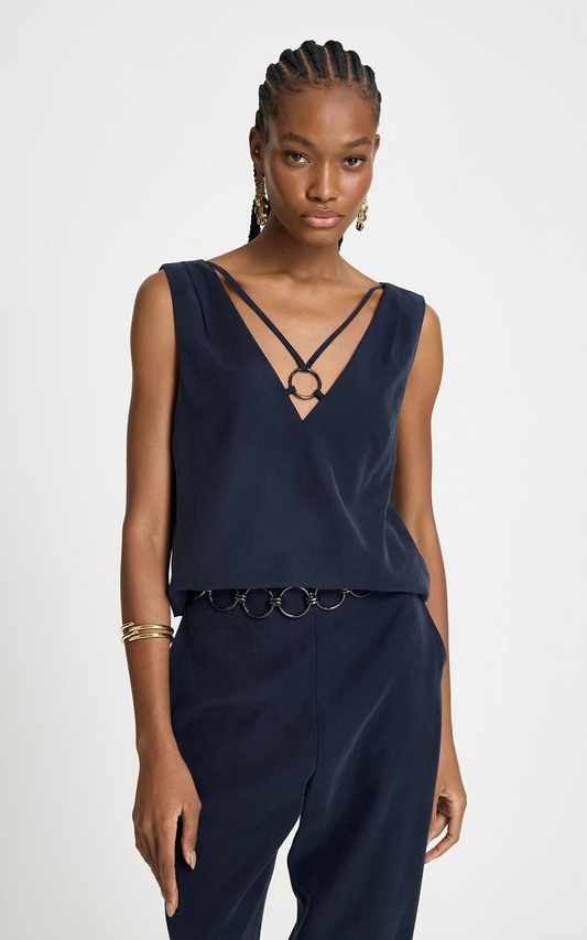 Blusa Alice argolla azul marino Le Lis Blanc