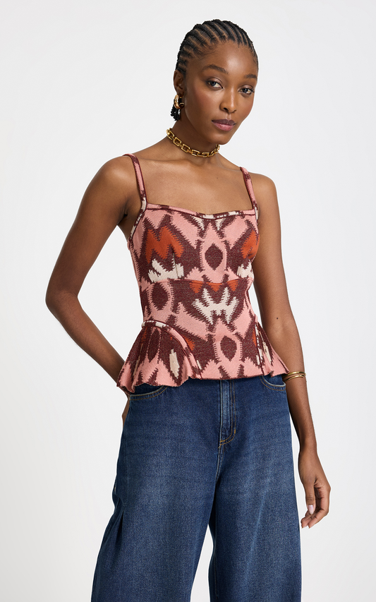 Top estampado Bina Le Lis Blanc