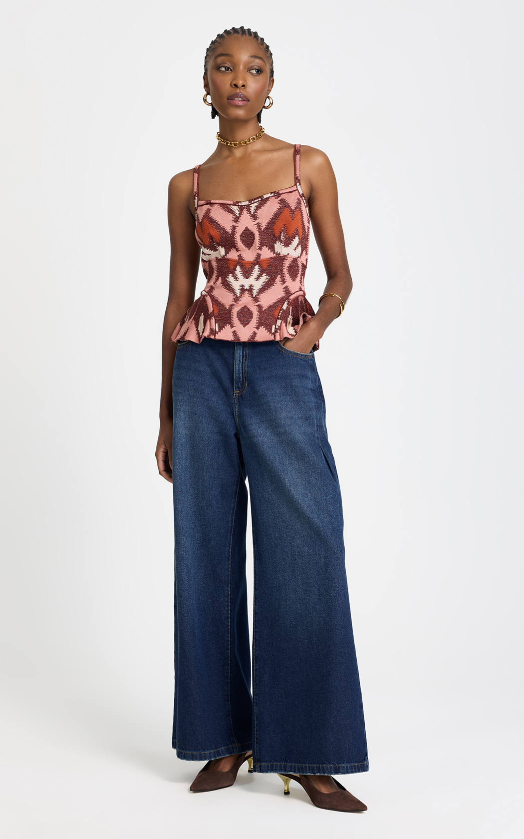 Top estampado Bina Le Lis Blanc