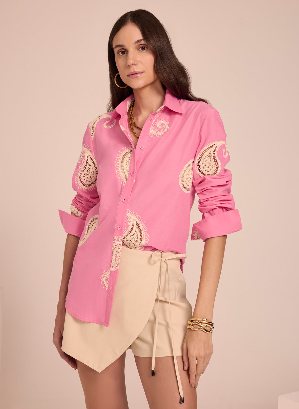 Camisa bordada Marcella Le Lis Blanc