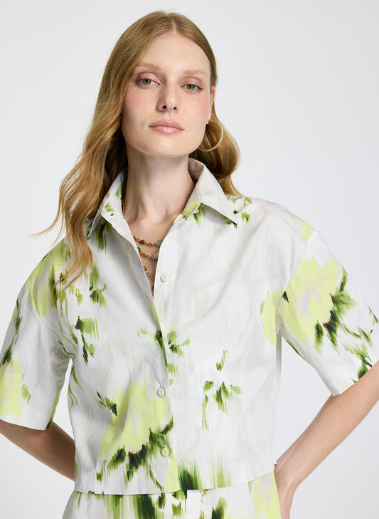 Camisa corta Marina estampada Le Lis Blanc