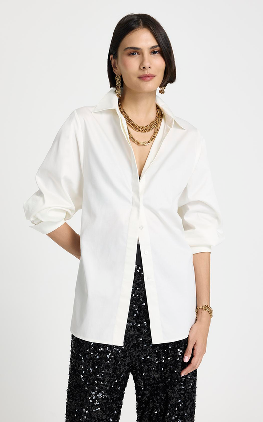 Camisa entallada 3/4 blanca Hera Le Lis Blanc