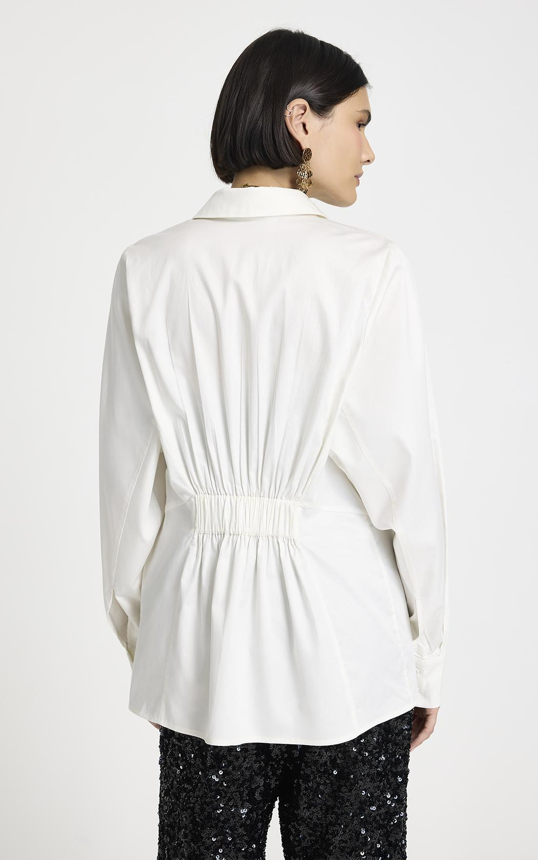 Camisa entallada 3/4 blanca Hera Le Lis Blanc