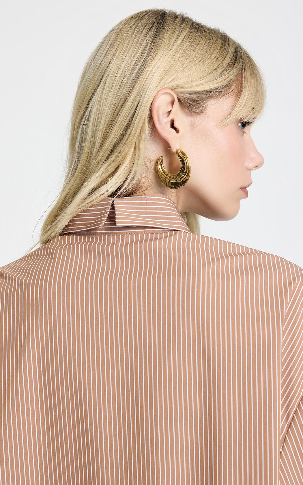 Camisa Dila a rayas marron Le Lis Blanc