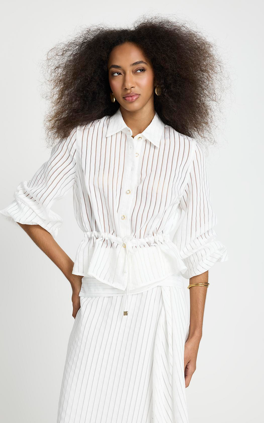 Camisa con fleco Regina Le Lis Blanc