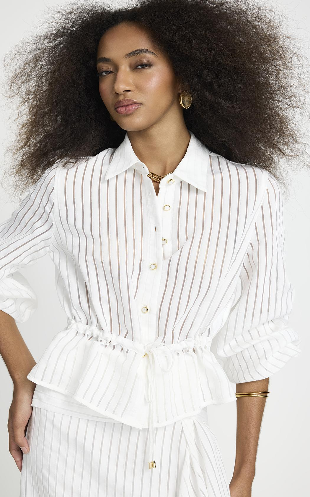 Camisa con fleco Regina Le Lis Blanc
