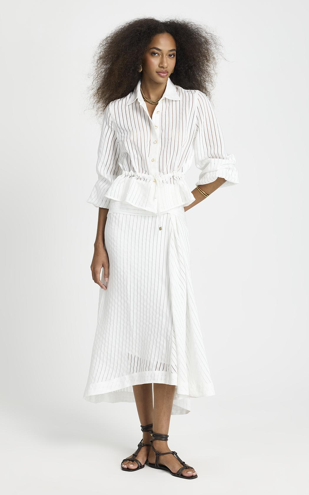 Camisa con fleco Regina Le Lis Blanc