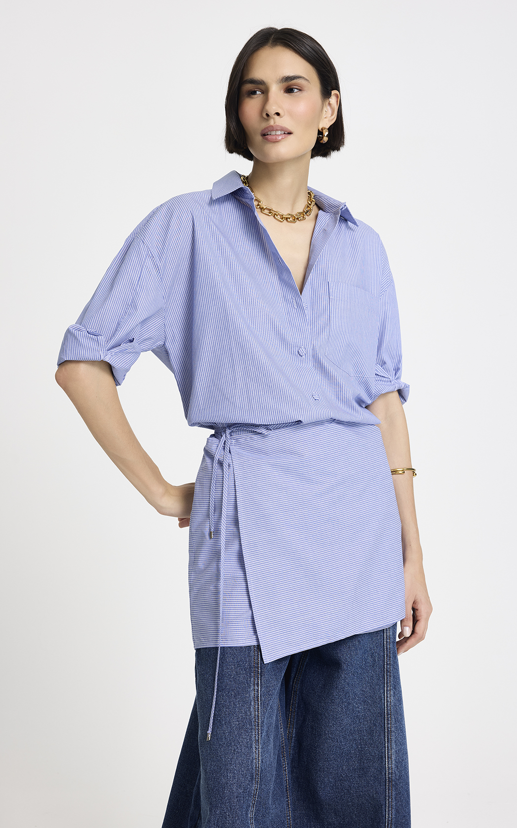 Vestido camisero con pollera Ziza Le Lis Blanc