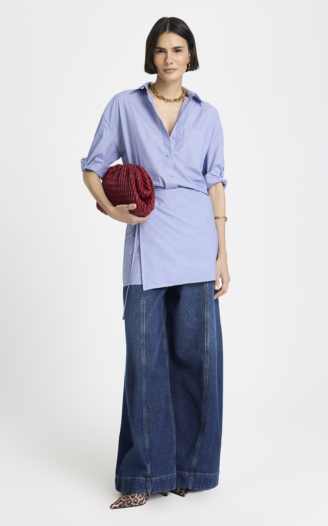 Vestido camisero con pollera Ziza Le Lis Blanc