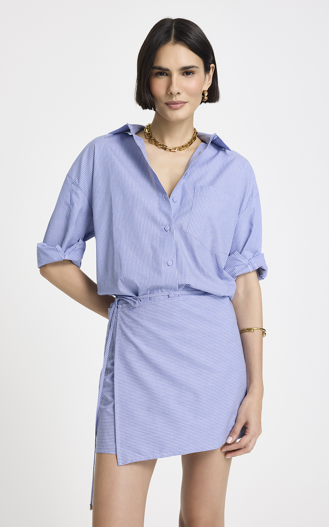 Vestido camisero con pollera Ziza Le Lis Blanc