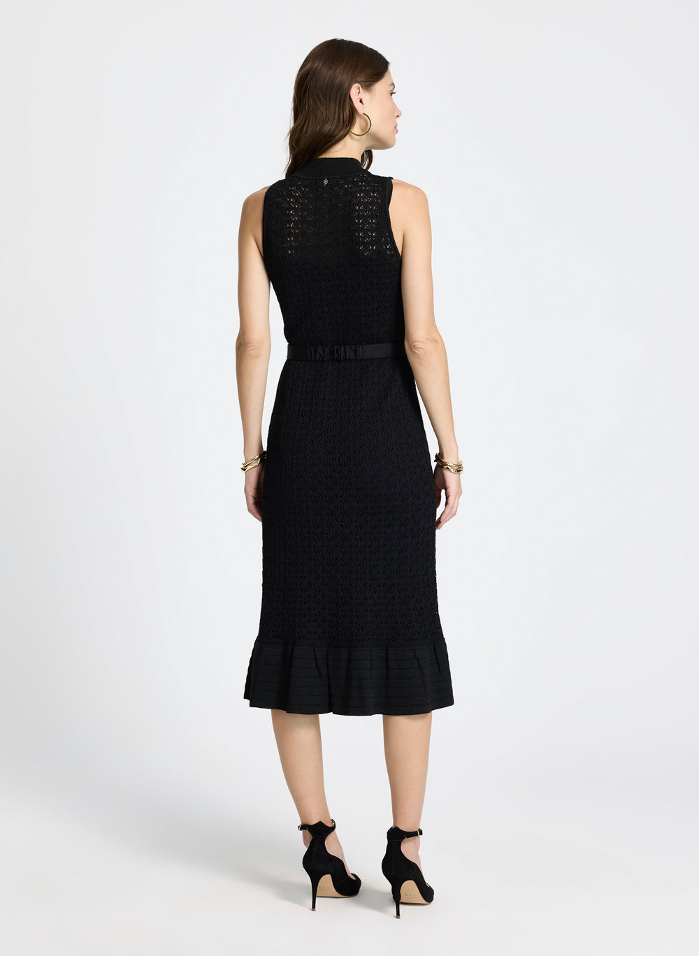 Vestido tejido con cinturon con hebilla Lavinia Le Lis Blanc