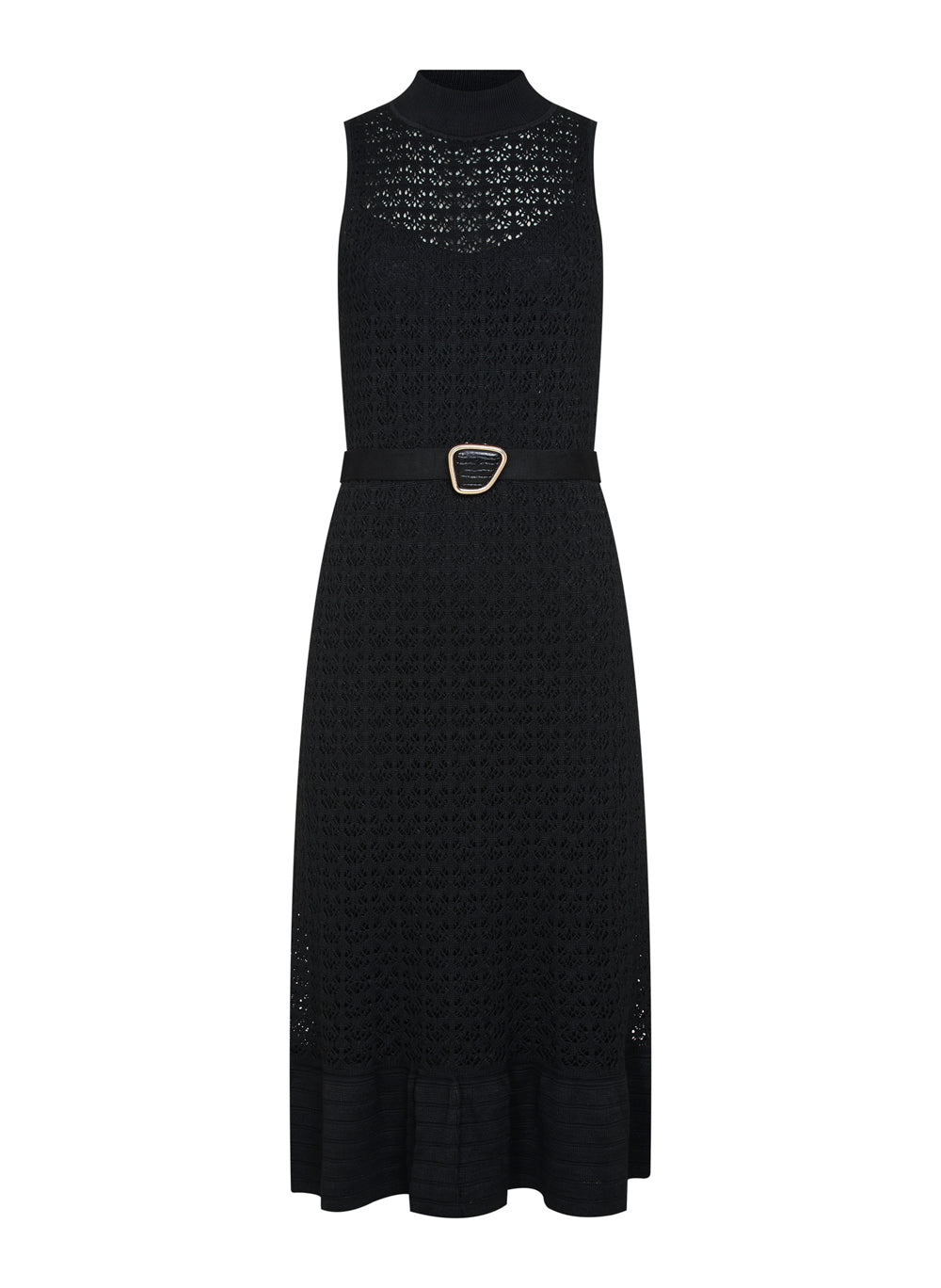 Vestido tejido con cinturon con hebilla Lavinia Le Lis Blanc