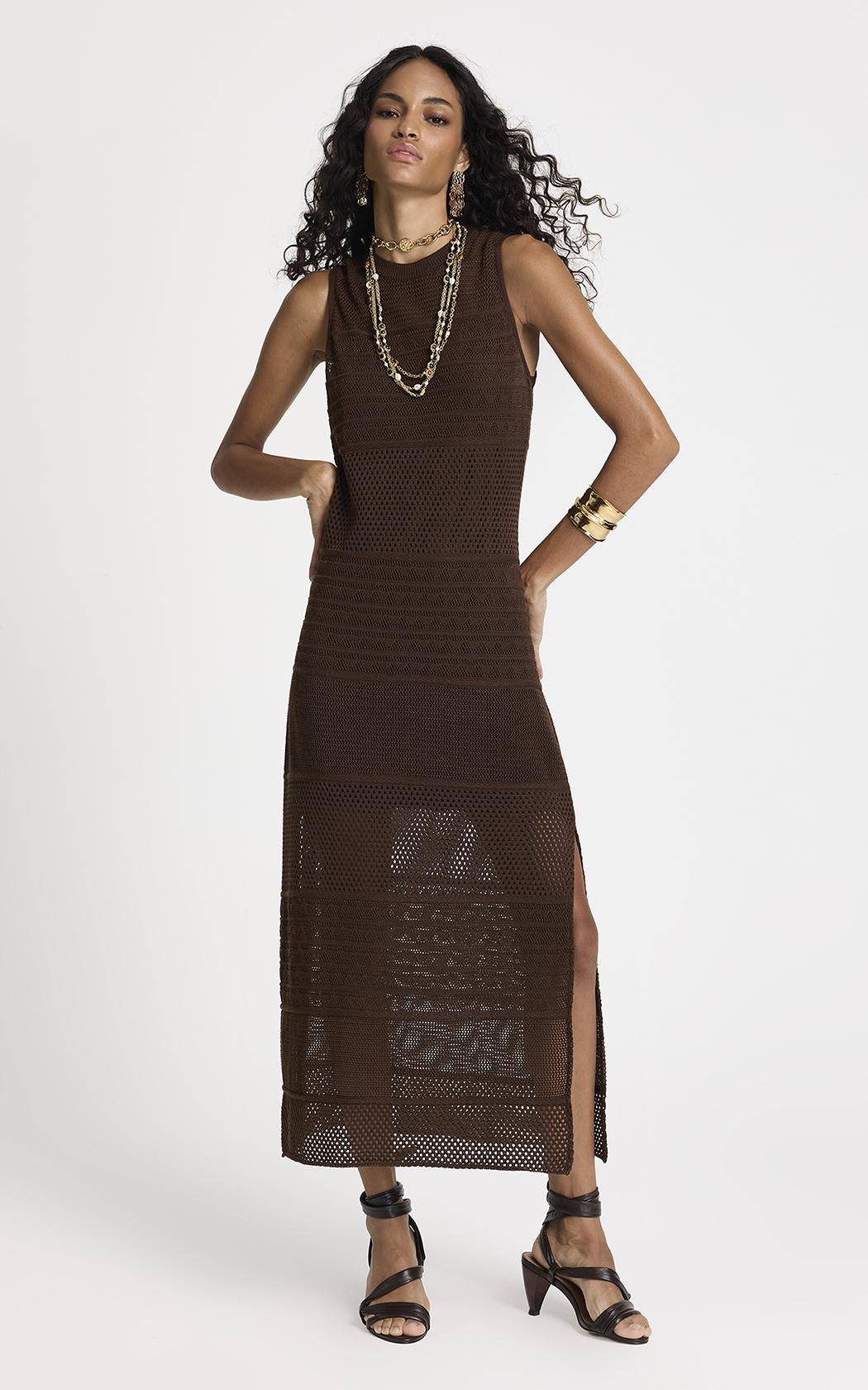 Vestido Alicia tejido chocolate Le Lis Blanc