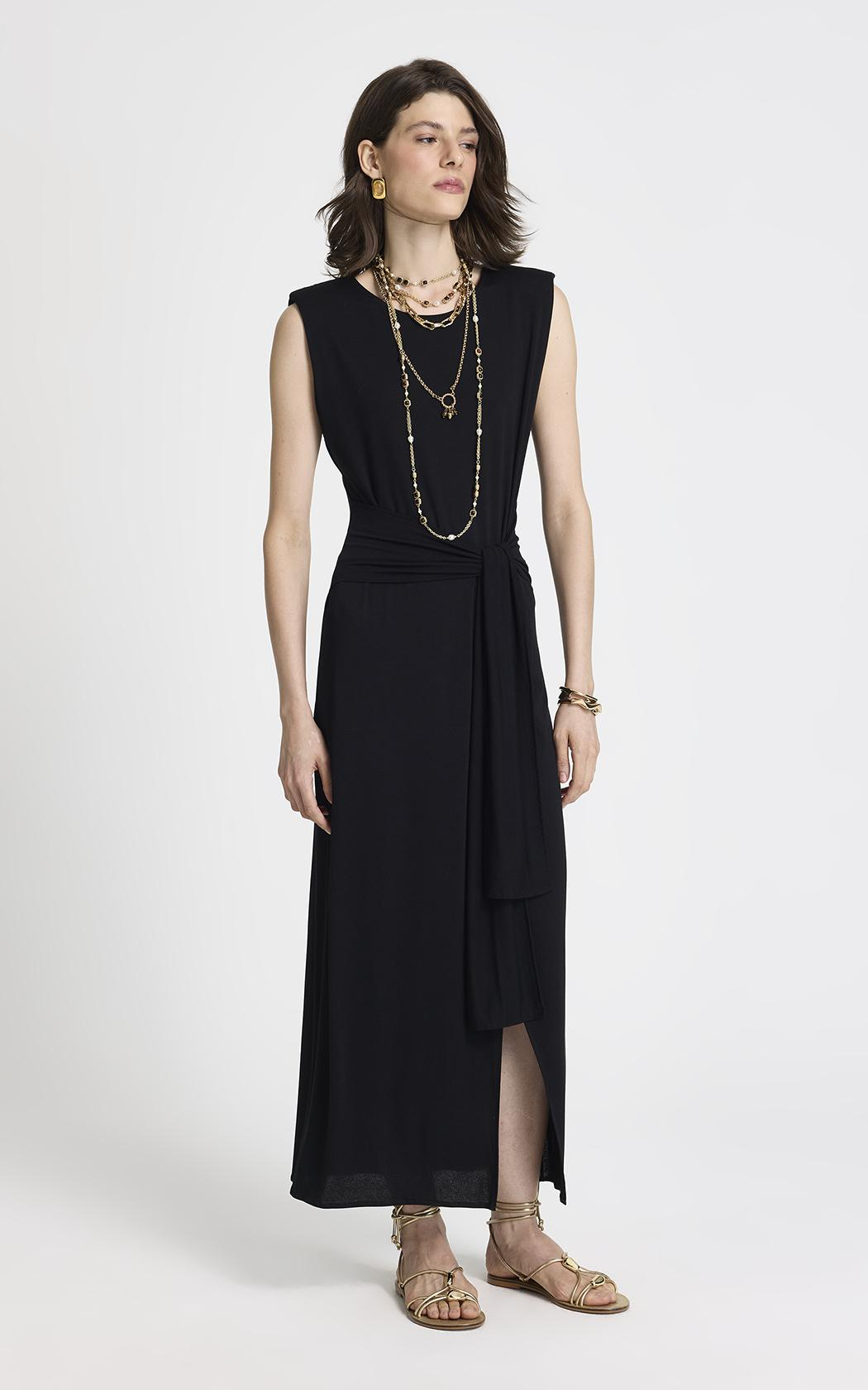 Vestido Gilda negro anudado Le Lis Blanc