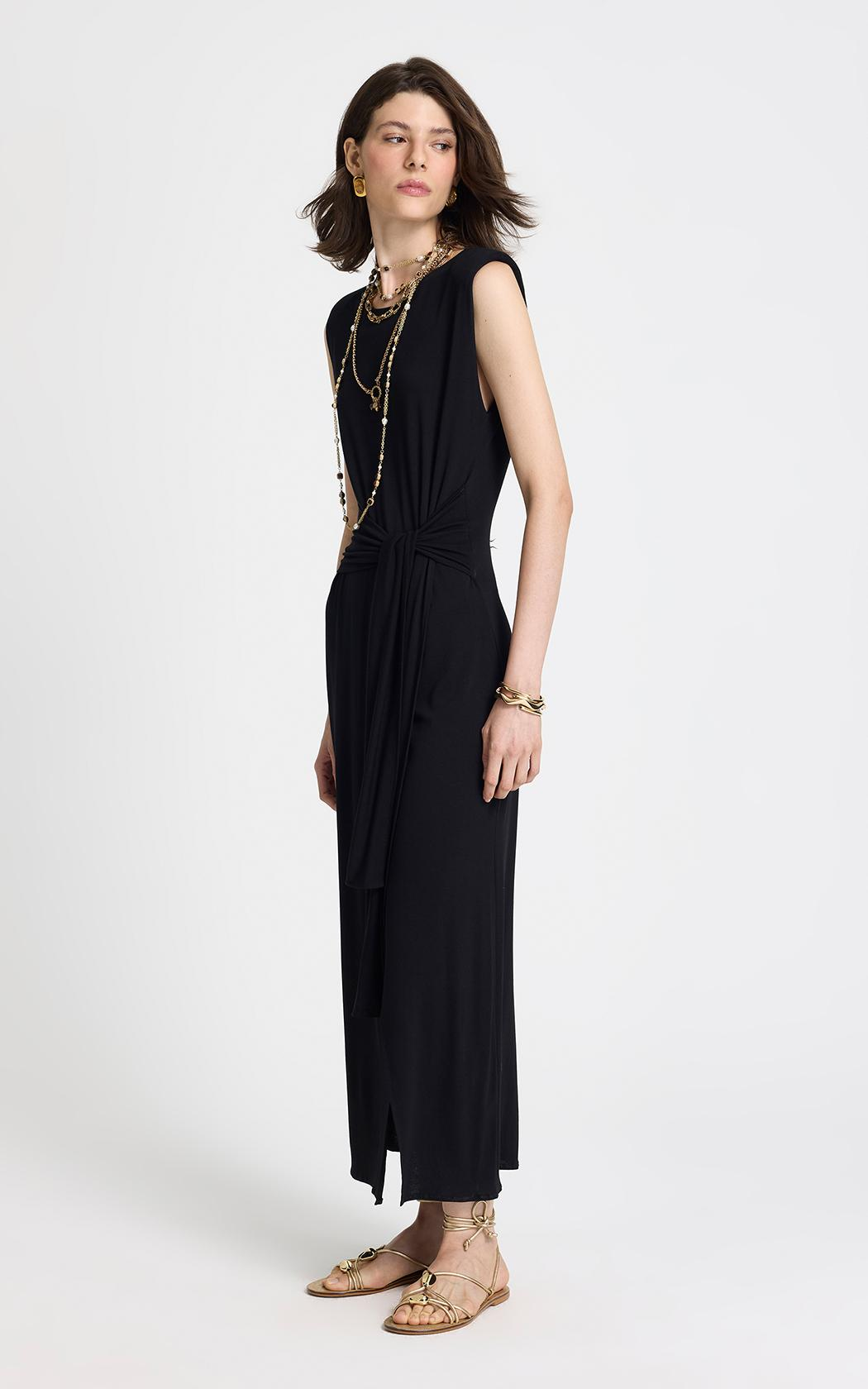Vestido Gilda negro anudado Le Lis Blanc