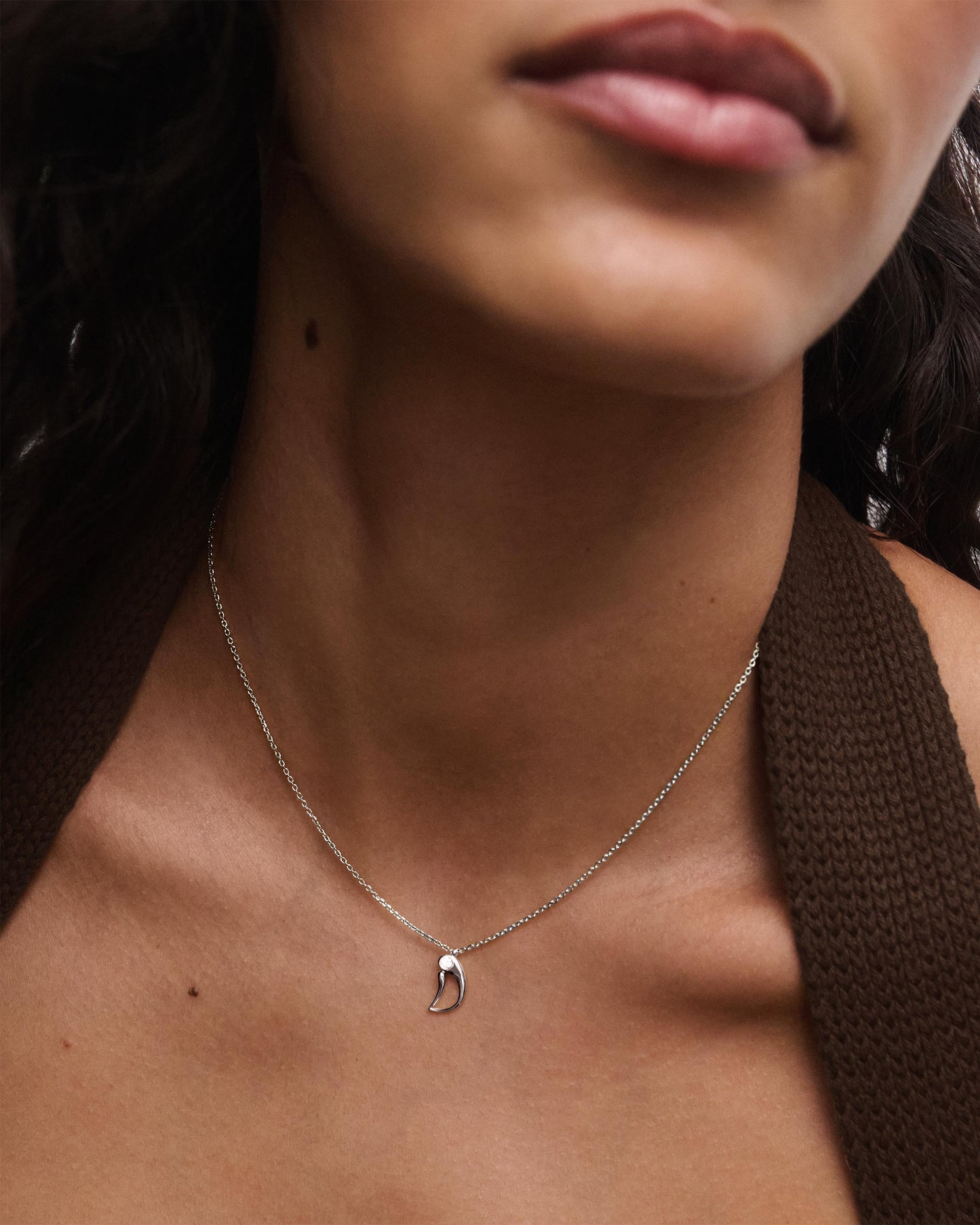 Collar con colgante silver D PDPAOLA