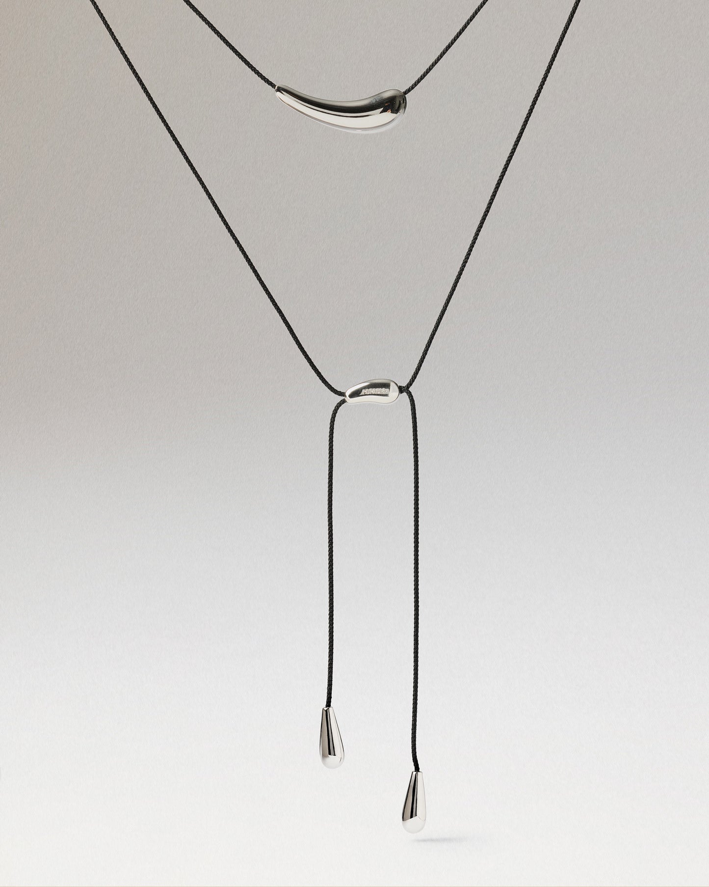 Collar con cordón silver Orbit PDPAOLA