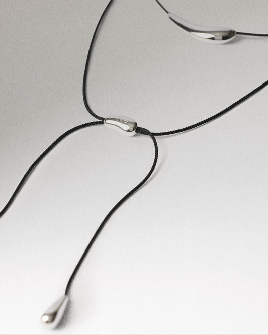 Collar con cordón silver Orbit PDPAOLA