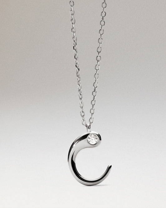 Collar con colgante silver C PDPAOLA