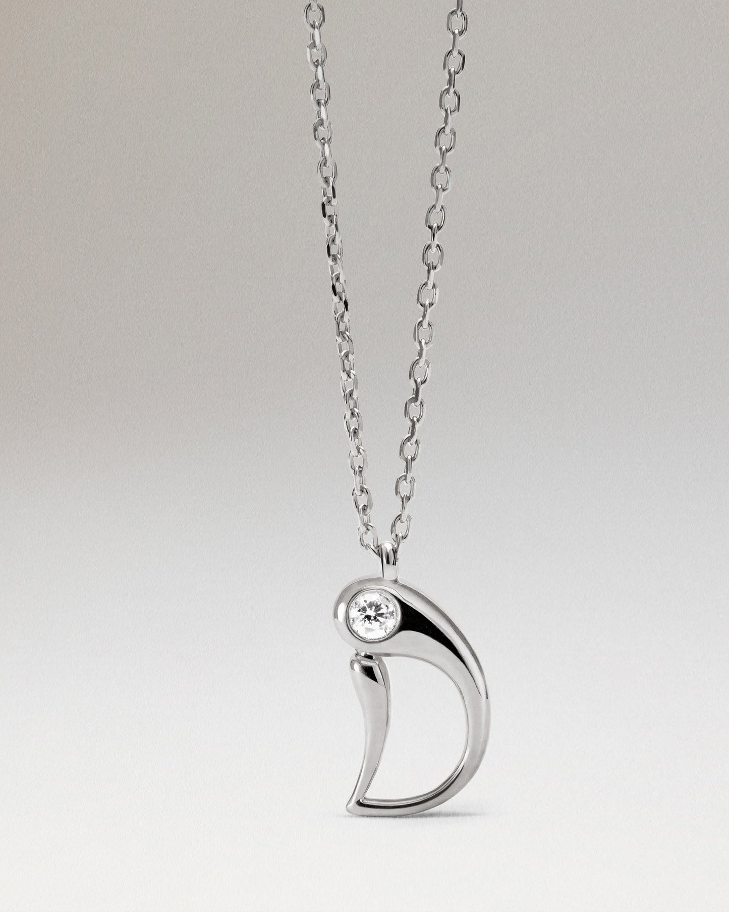 Collar con colgante silver D PDPAOLA