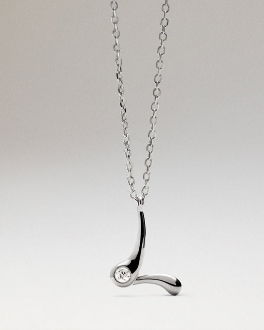 Collar con colgante silver L PDPAOLA