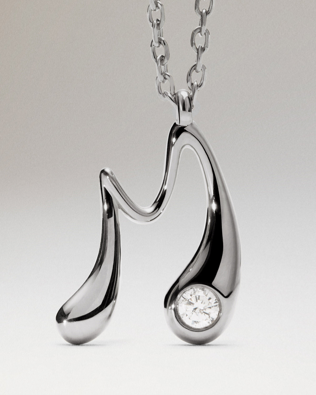 Collar con colgante silver M PDPAOLA