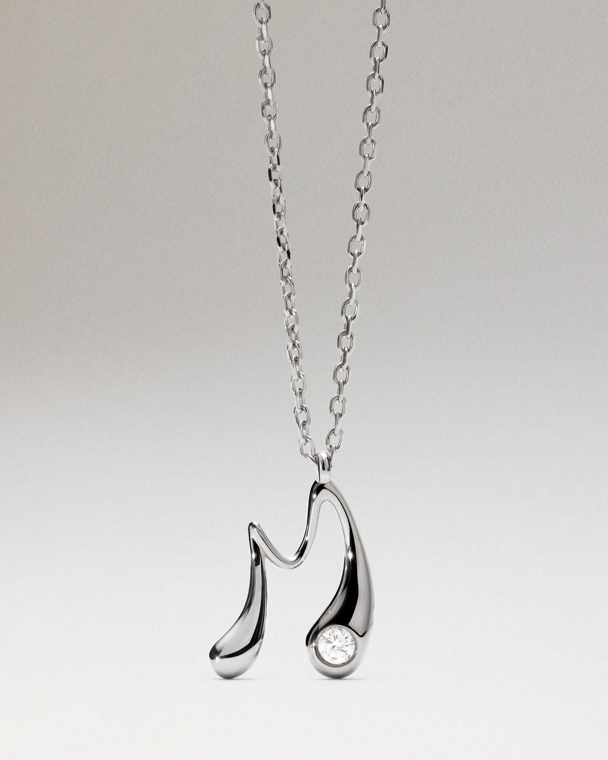 Collar con colgante silver M PDPAOLA
