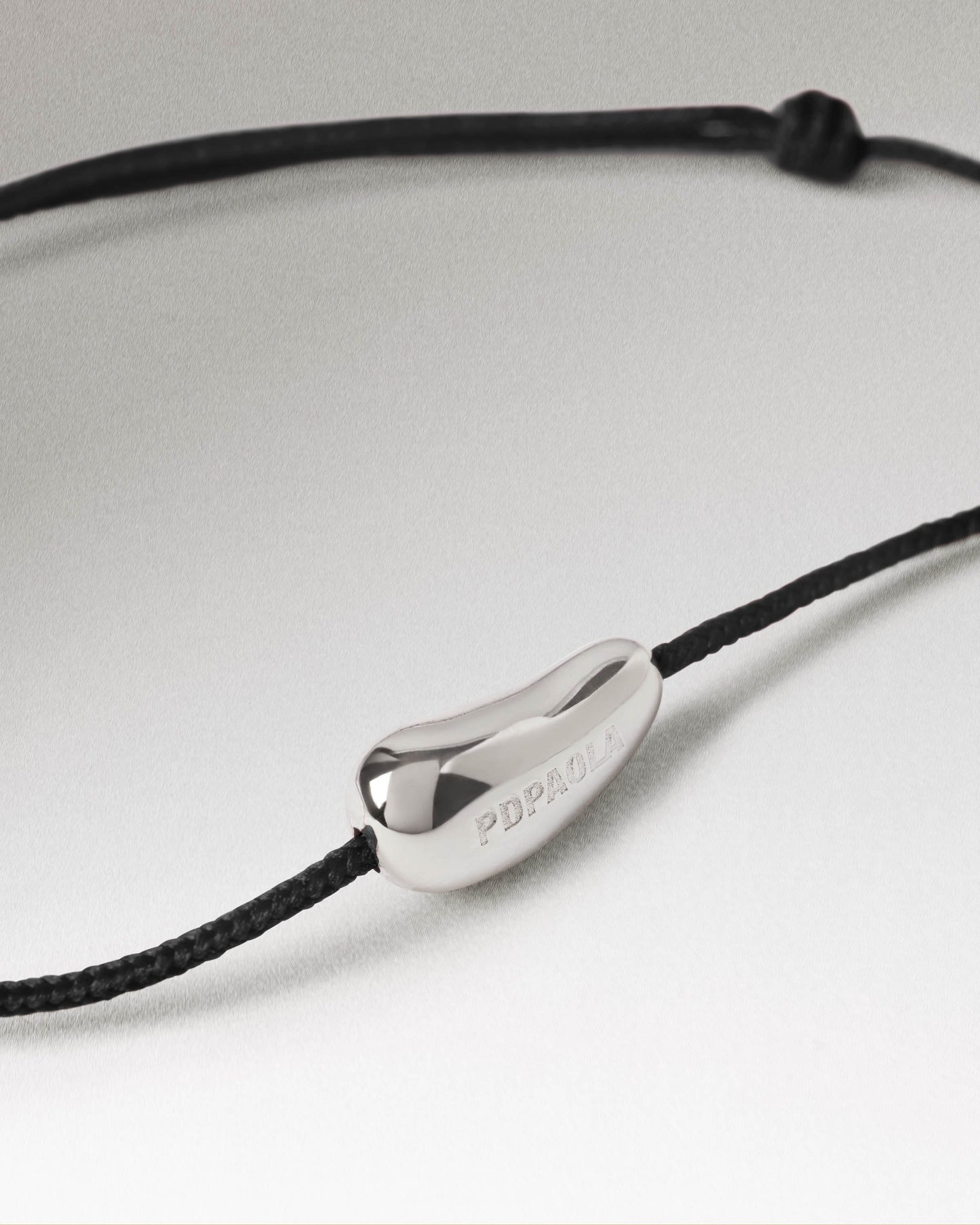 Pulsera Rodeo silver de cordón negro PDPAOLA